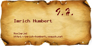Imrich Humbert névjegykártya